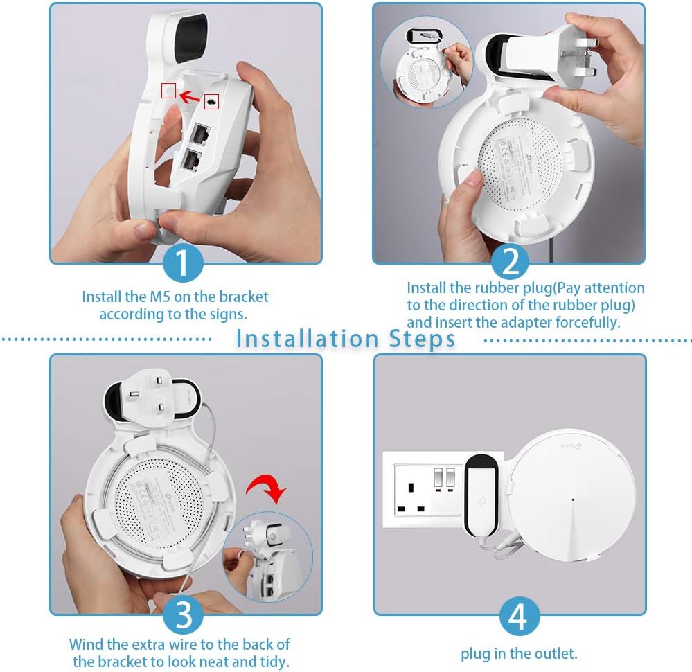 HOLACA Steckdosenhalterung für TP-Link Deco M5 Whole Home Mesh WiFi System - Keine Kabelsalat, stabi