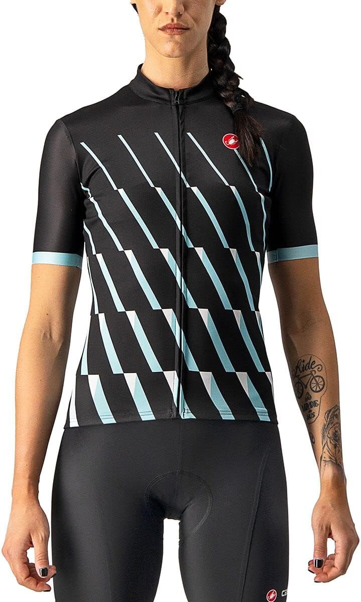 CASTELLI Damen Pendio Jersey Sweatshirt, Light Black/Sky Light/White, L EU