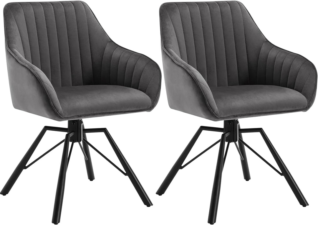 WOLTU Esszimmerstühle drehbar 2er Set, Samt Stuhl Esszimmer, Sessel Wohnzimmer, Drehstuhl, Küchenstu