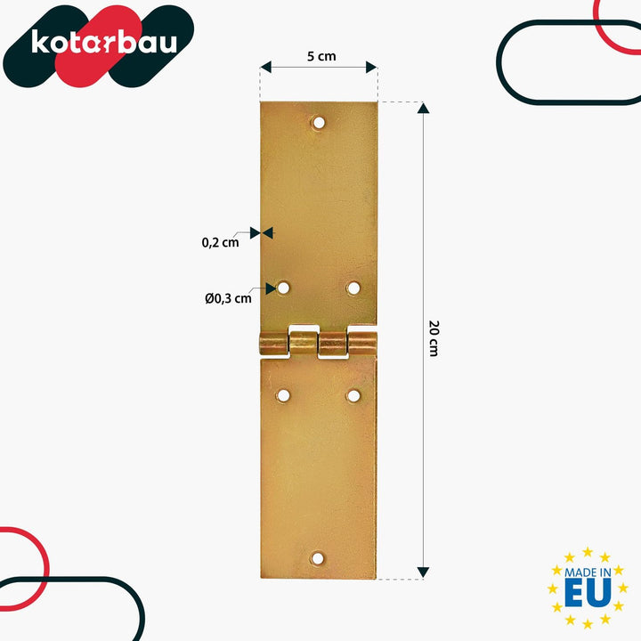 KOTARBAU® Kistenband 10 St. Scharnier Gerollte Tischband Möbelscharnier Gelb Verzinkt Torband Möbelb