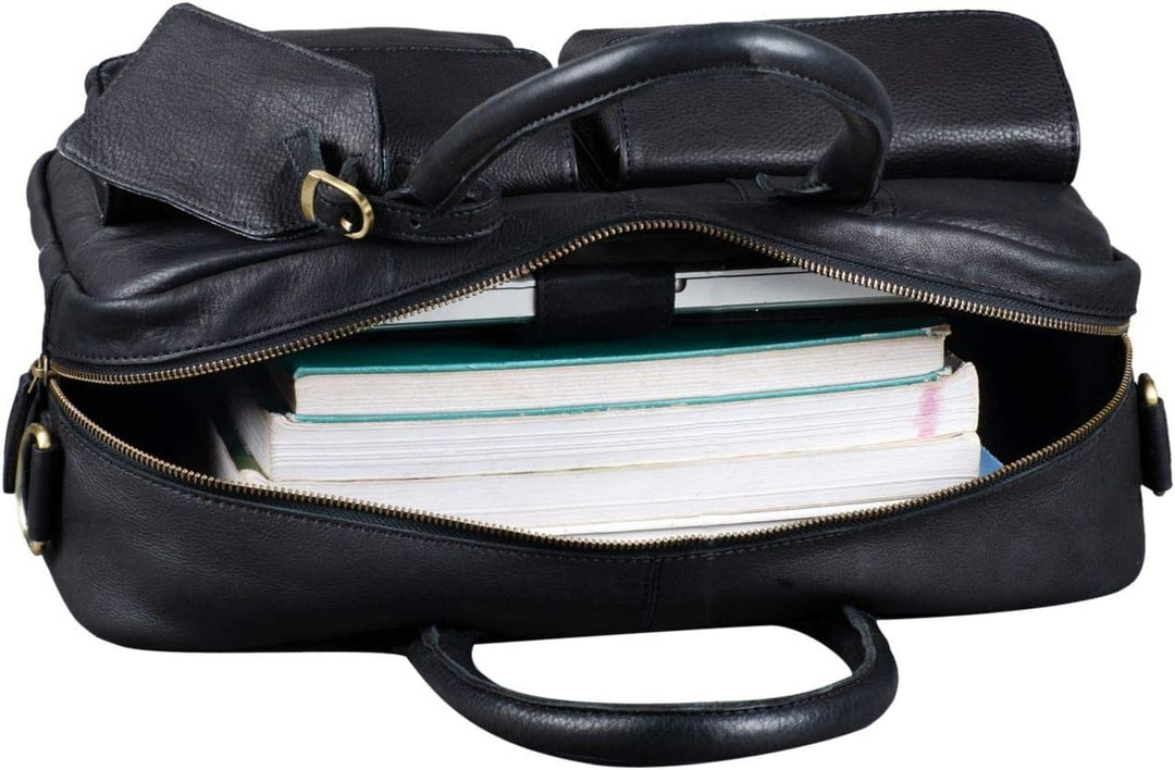 STILORD 'Carlo' Grosse Umhängetasche Leder Lehrertasche Aktentasche Schultertasche Reise Beruf Freiz
