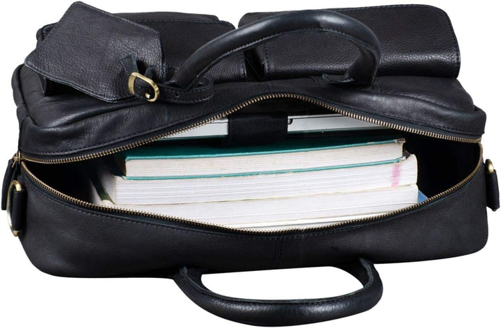 STILORD 'Carlo' Grosse Umhängetasche Leder Lehrertasche Aktentasche Schultertasche Reise Beruf Freiz