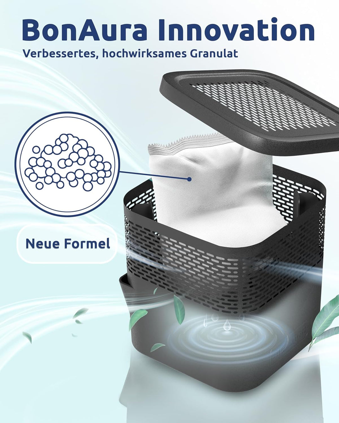 BonAura® Luftentfeuchter Nachfüllpack 4x 450g - Sparset Luftentfeuchter Granulat - 4er Set Entfeucht