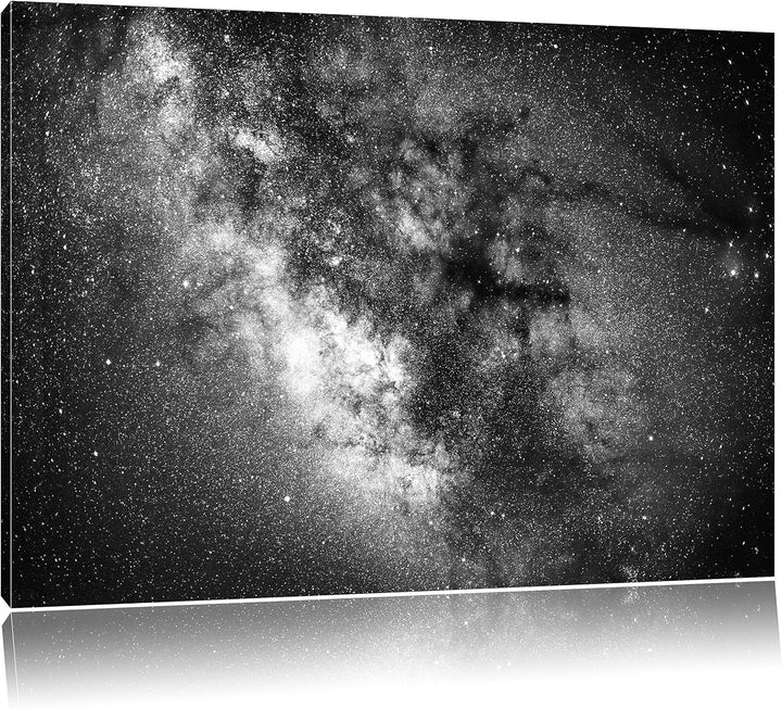 Pixxprint Zentrum der Milchstrasse / 100x70cm Leinwandbild bespannt auf Holzrahmen/Wandbild Kunstdru