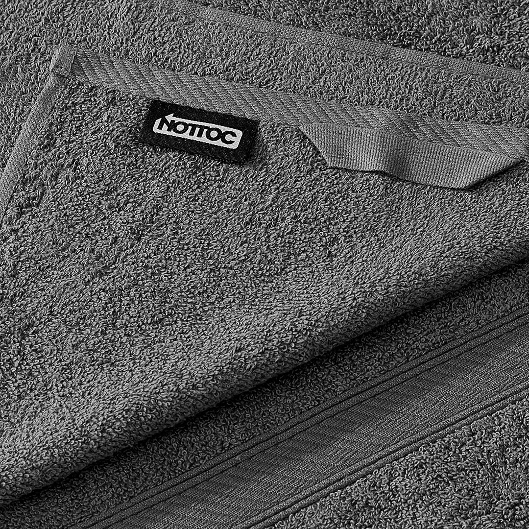 nottoc Handtücher Set Grau 8-TLG / 2 Badetücher 70x140 + 4 Handtücher 50x90 + 2 Gästehandtücher 30x5