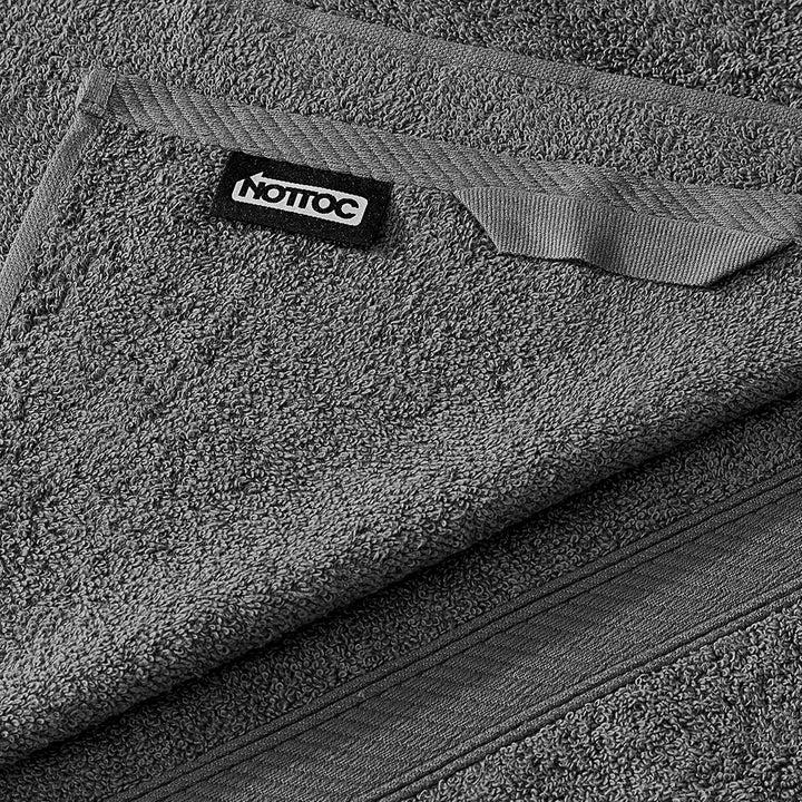 nottoc Handtücher Set Grau 8-TLG / 2 Badetücher 70x140 + 4 Handtücher 50x90 + 2 Gästehandtücher 30x5