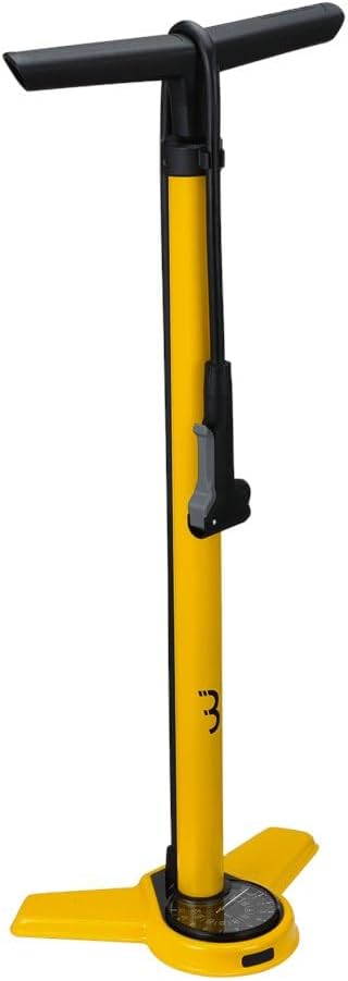 BBB Cycling AirSteel Luftpumpe für Fahrrad | Standpumpe mit Manometer | Handpumpe mit DualHead 3.0 f