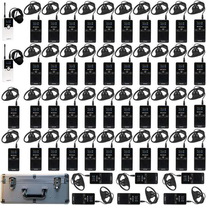 Retekess TT116 Kabelloses Tour Guide System, Tour Guide Set mit Headset, 200m, Rauschunterdrückung,