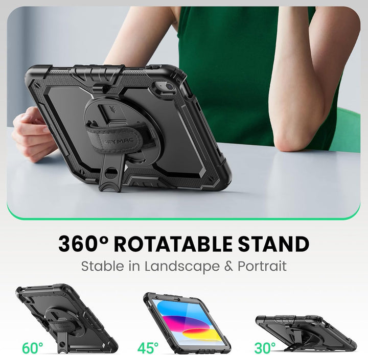 SEYMAC Hülle für iPad 10. Generation 10,9 Zoll 2022, Stossfeste für iPad 10 Generation Hülle mit Dis