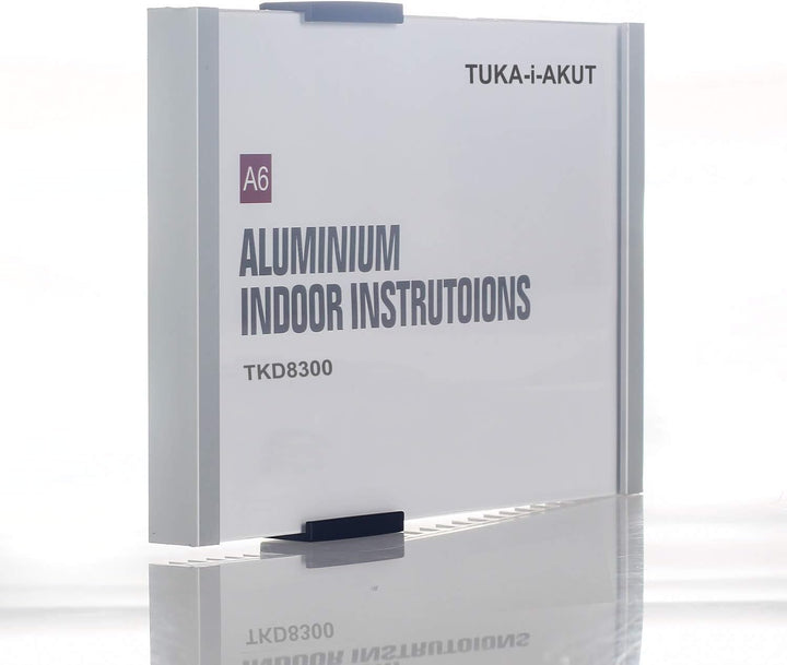 TUKA-i-AKUT 5st. Büro Türschild A6, Aluminium und Acryl Abdeckung, Büroschild zum selbst beschriften