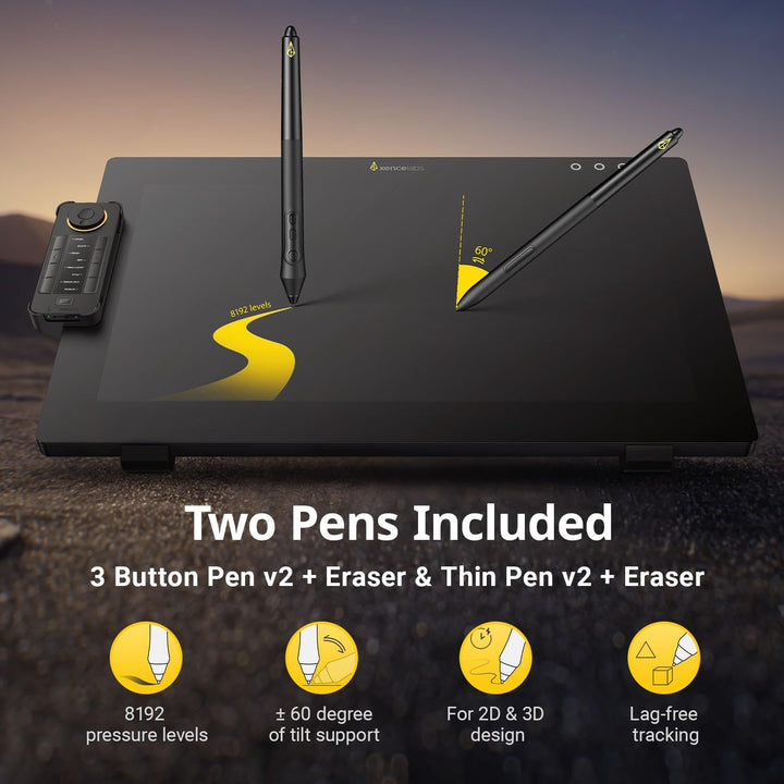 Xencelabs Pen Display 24 Grafiktablett 4K Professionelle 99% Adobe RGB Zeichenmonitor Zeichentablett