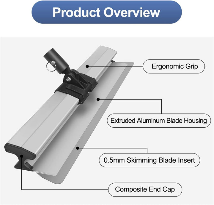Flächenspachtel Set im Koffer mit Ergonomischem Griff, Spachtel Werkzeug (300mm + 500mm +800mm) und