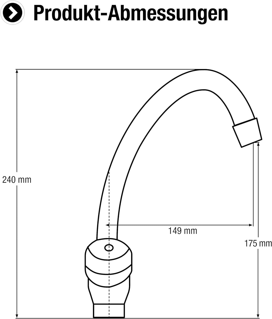 Cornat Spültisch-Zweigriffarmatur "Lina" - Hochwertiger Messingkörper - verchromt - Hoher & schwenkb