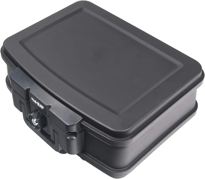 HMF 250452 Feuerfeste Wasserdichte Dokumentenbox | DIN A4 | 44,5 x 16,5 x 33 cm | schwarz