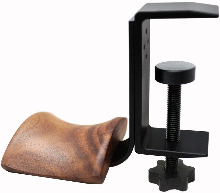 Kopfhörer-Halter, Headset-Ständer, Walnussholz, Kopfhörer-Rack Haken, Schreibtischklemme, Tischklemm