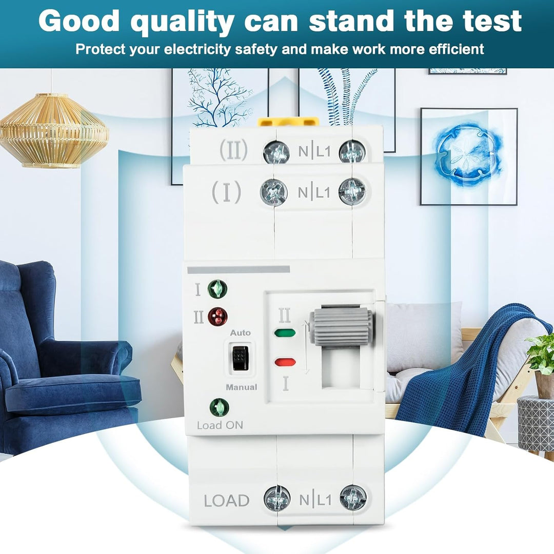 DEWIN Transferschalter, automatischer Transferschalter G2R 63A DIN-Schiene ATS Dual Power Automatisc