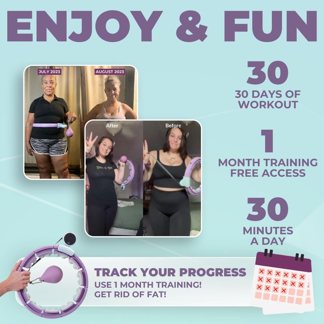 Swiss Activa+ Smart Hula Hoop Reifen Erwachsene mit Gewicht und Noppen - Hula Hoop mit Gewicht Kugel