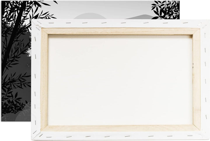 deyoli Meditation im Grünen Effekt: Schwarz&Weiss Format: 80x60 als Leinwandbild, Motiv fertig gerah