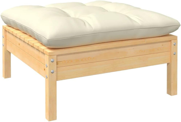 vidaXL 2-Sitzer-Gartensofa mit Creme Kissen Massivholz Kiefer