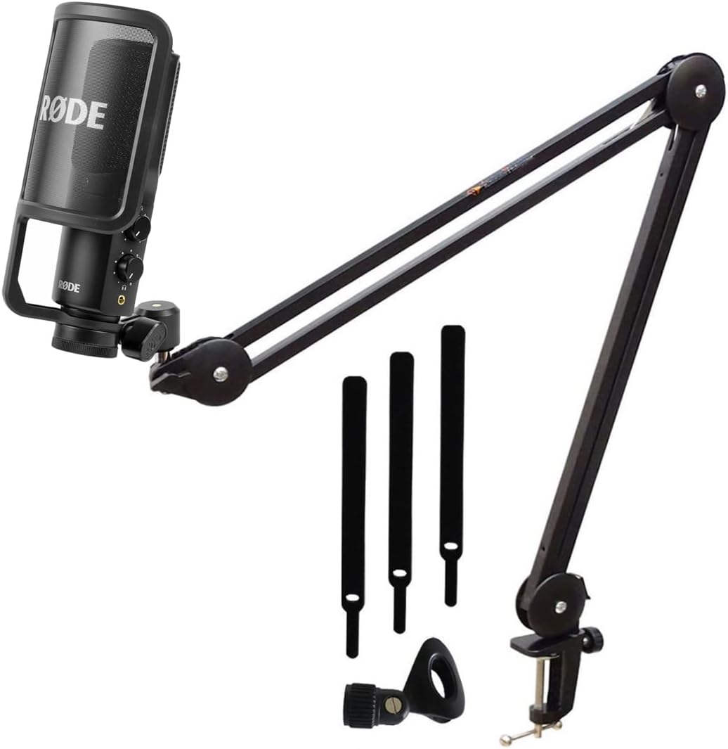 Rode NT-USB+ USB-Kondensatormikrofon + keepdrum MS138 Gelenkarm Schwarz, NT-USB+-MS138BK