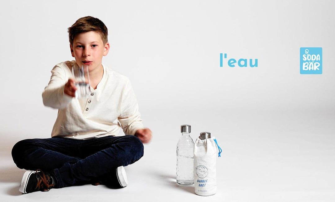 SodaBär® | Glasflasche für Wassersprudler (SodaStream*, Aarke*, uvm.) | 0,75l im Retro Look | Die ök
