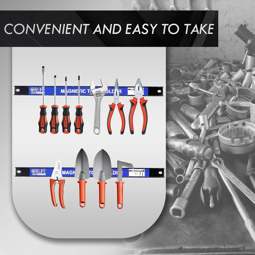 CCLIFE 4tlg Magnetleiste Werkzeug 37cm & 23cm MAX 52KG Magnetschiene Magnetisch Werkzeugleiste für W