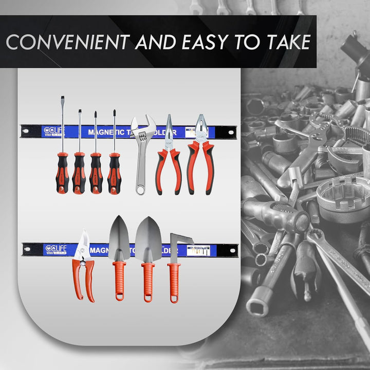 CCLIFE 4tlg Magnetleiste Werkzeug 37cm & 23cm MAX 52KG Magnetschiene Magnetisch Werkzeugleiste für W
