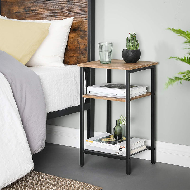 VASAGLE Beistelltisch, Nachttisch, Kleiner Sofatisch, Schlafzimmer, Wohnzimmer, einfacher Aufbau, st