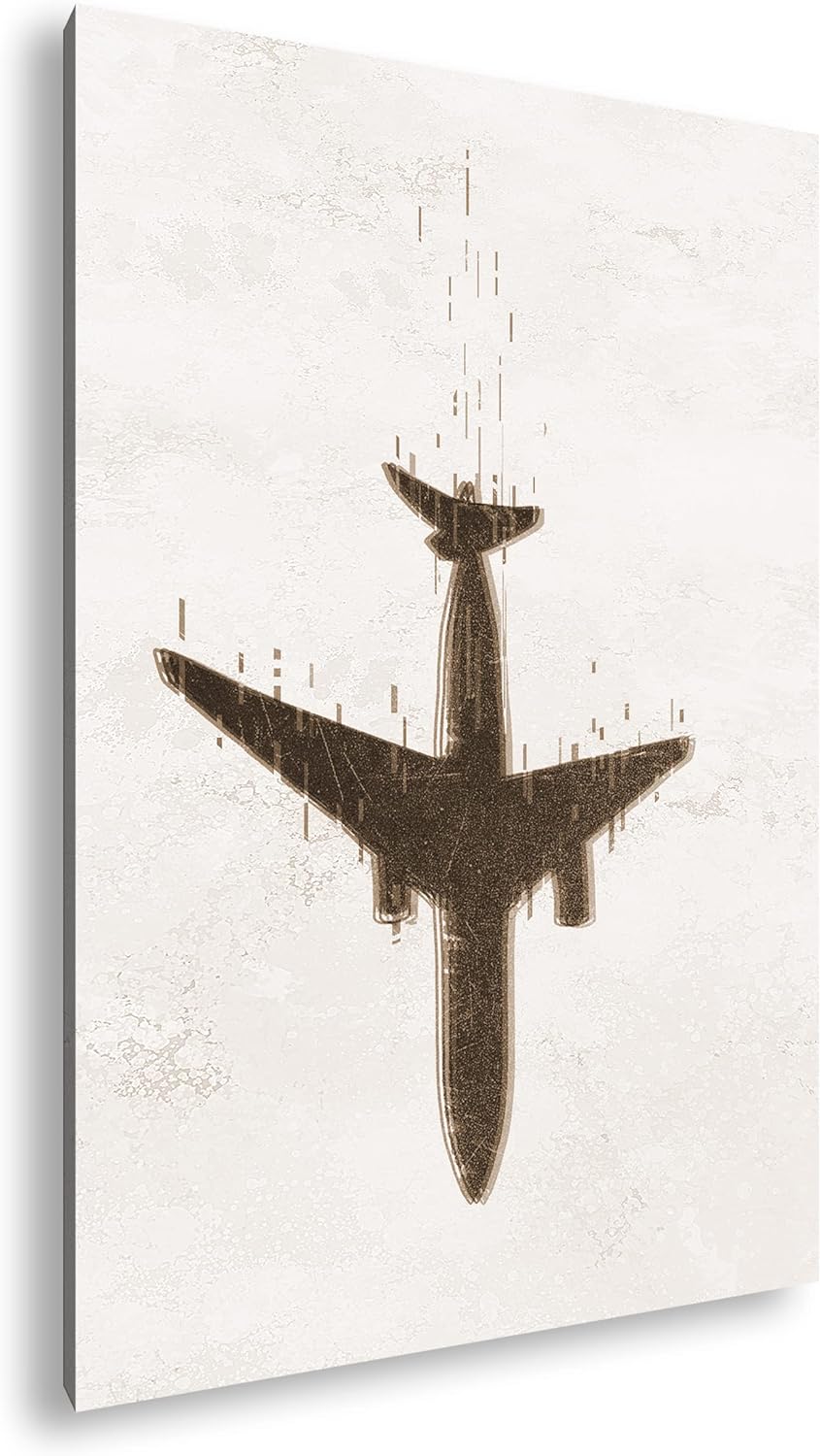 deyoli stürzendes Flugzeug Format: 80x60 Effekt: Sepia als Leinwandbild, Motiv fertig gerahmt auf Ec