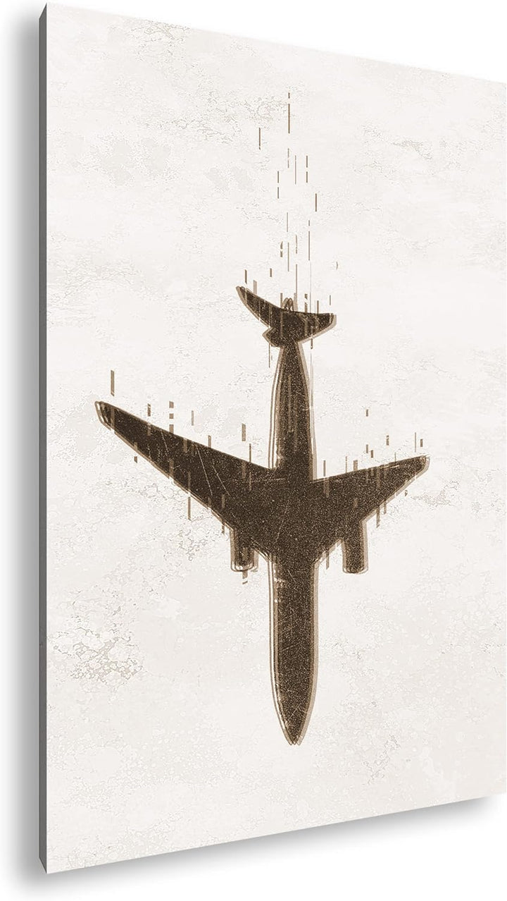 deyoli stürzendes Flugzeug Format: 80x60 Effekt: Sepia als Leinwandbild, Motiv fertig gerahmt auf Ec