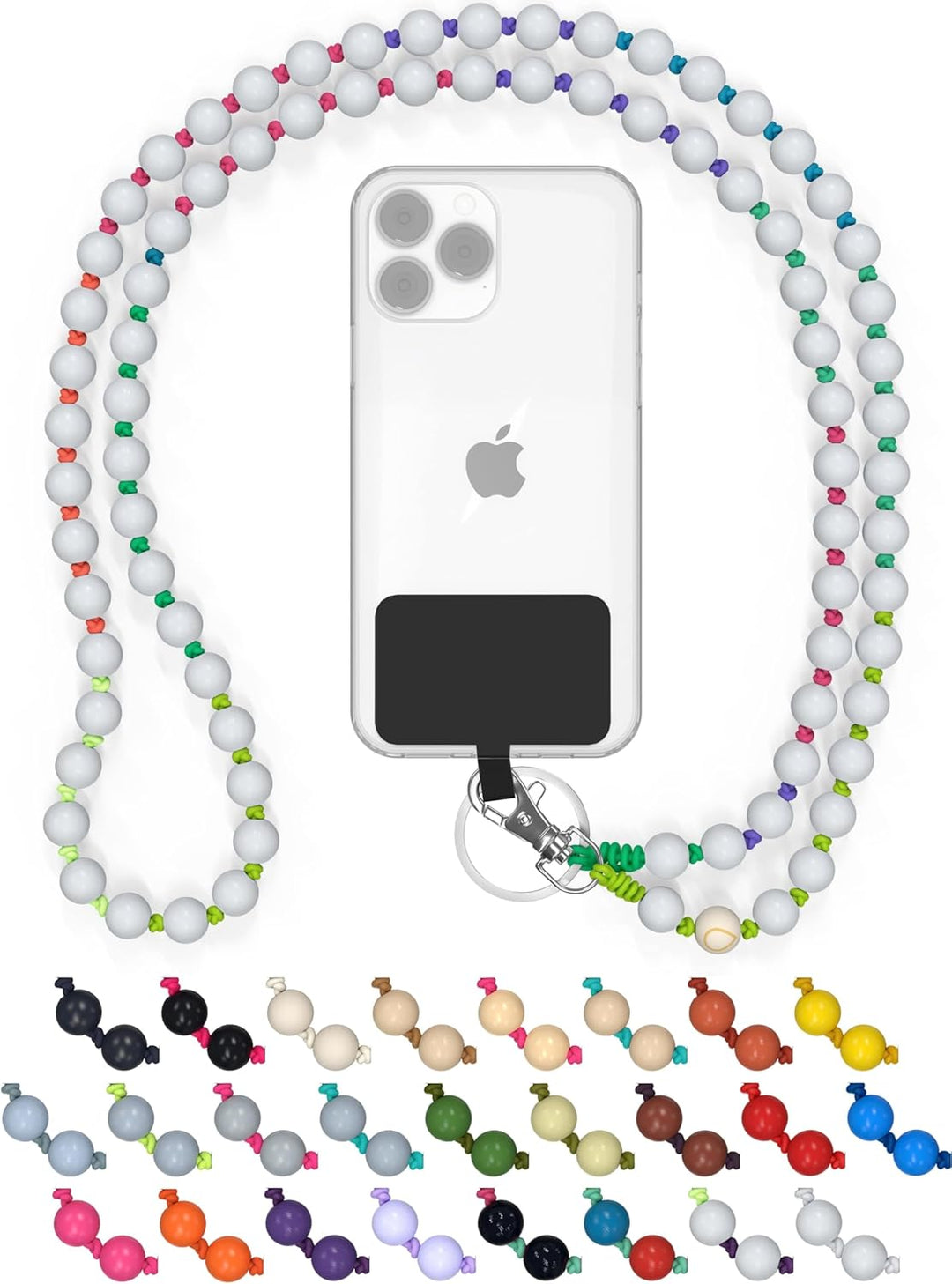 DROPLETSY Holzperlen Handykette universal, Schlüsselband, Kette, Necklace zum Umhängen - kompatibel