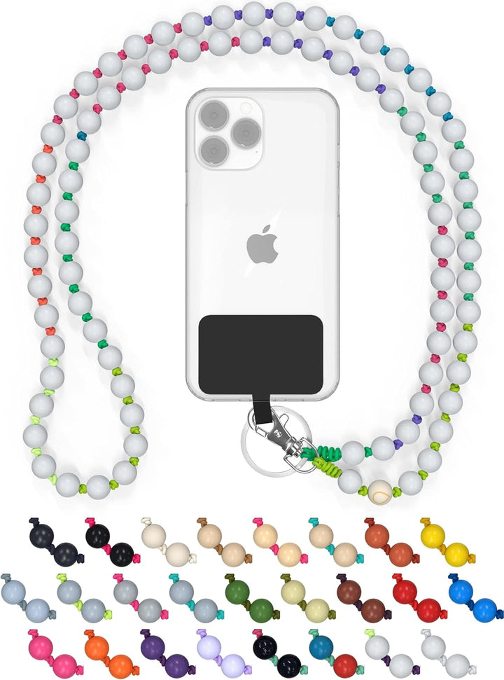 DROPLETSY Holzperlen Handykette universal, Schlüsselband, Kette, Necklace zum Umhängen - kompatibel