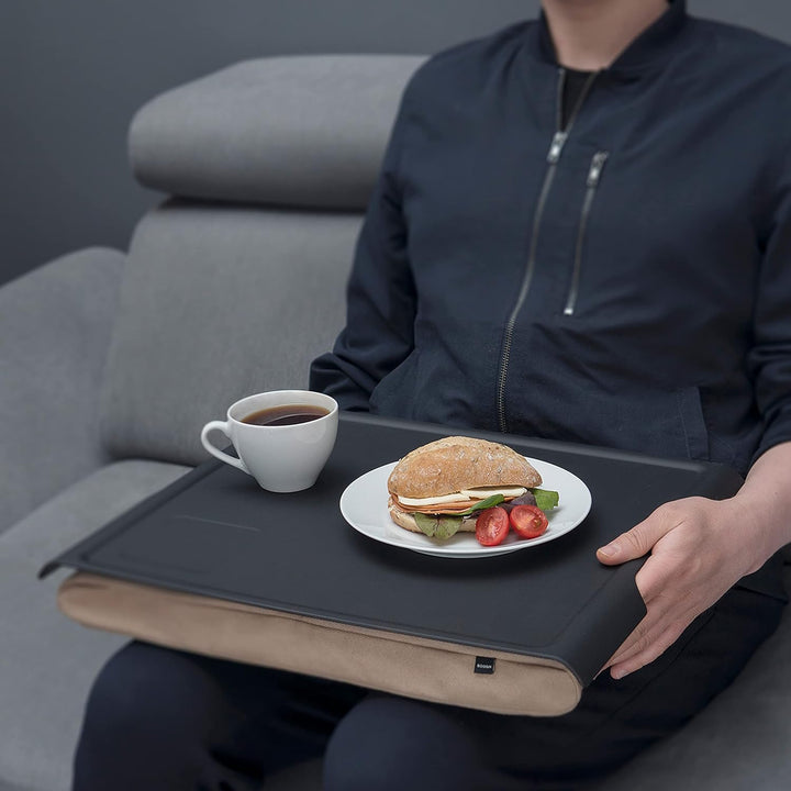 Bosign. Knietablett Laptray mit Sitzsack-Kissen für Laptop, Frühstück. Rutschfestes Tablett. Abnehmb