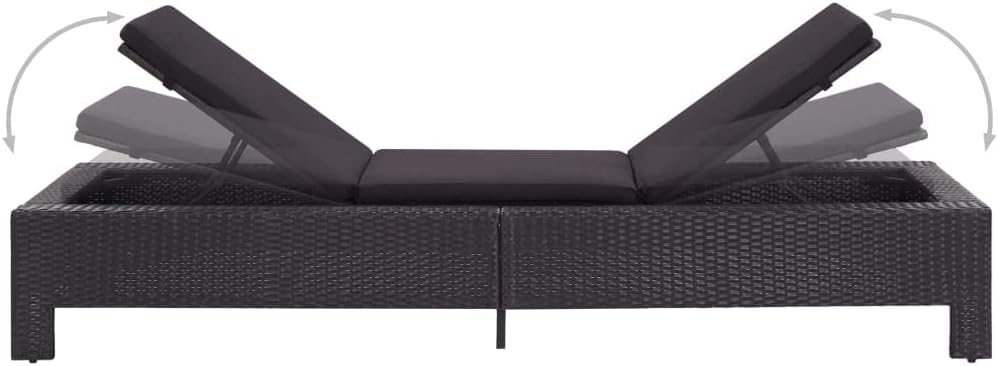 vidaXL Sonnenliege mit Auflage Liege Lounge Relaxliege Gartenliege Liegestuhl Rattanliege Rattanmöbe