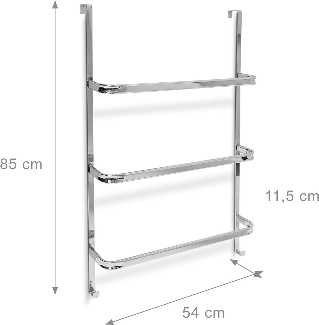 Relaxdays Handtuchhalter mit 3 Handtuchstangen HxBxT: 85 x 54 x 11,5 cm Badetuchhalter für alle gebr