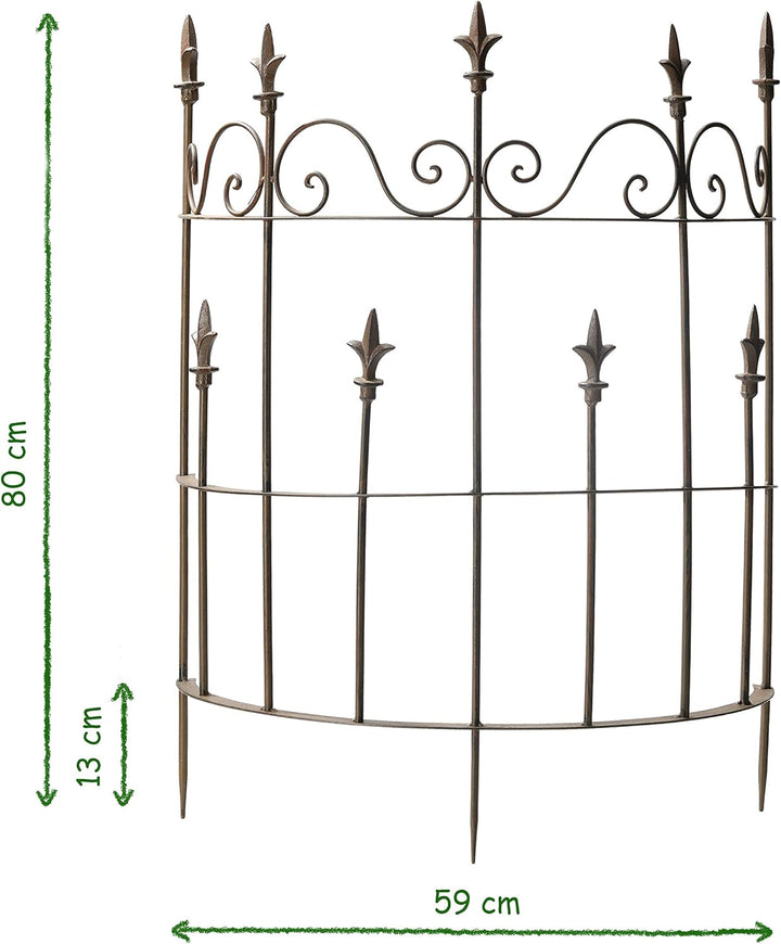 ecosoul Staudenhalter Strauchhalter halbrund Rankhilfe Metall Eisen Rostfarben Deko 80cm hoch 59 cm