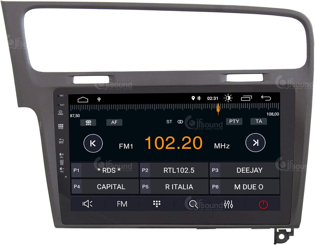 Costum fit Autoradio für Volkswagen Golf 7 Grau Android GPS Bluetooth WiFi Dab USB Full HD Touchscre