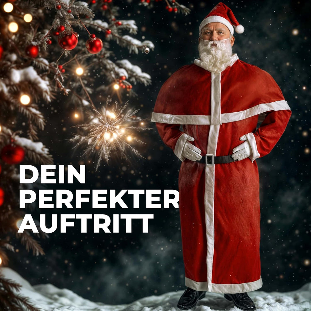 Detex® Weihnachtsmann Kostüm 5tlg. Set Nikolaus Anzug Erwachsenen Santa Claus Cosplay Verkleidung Ei