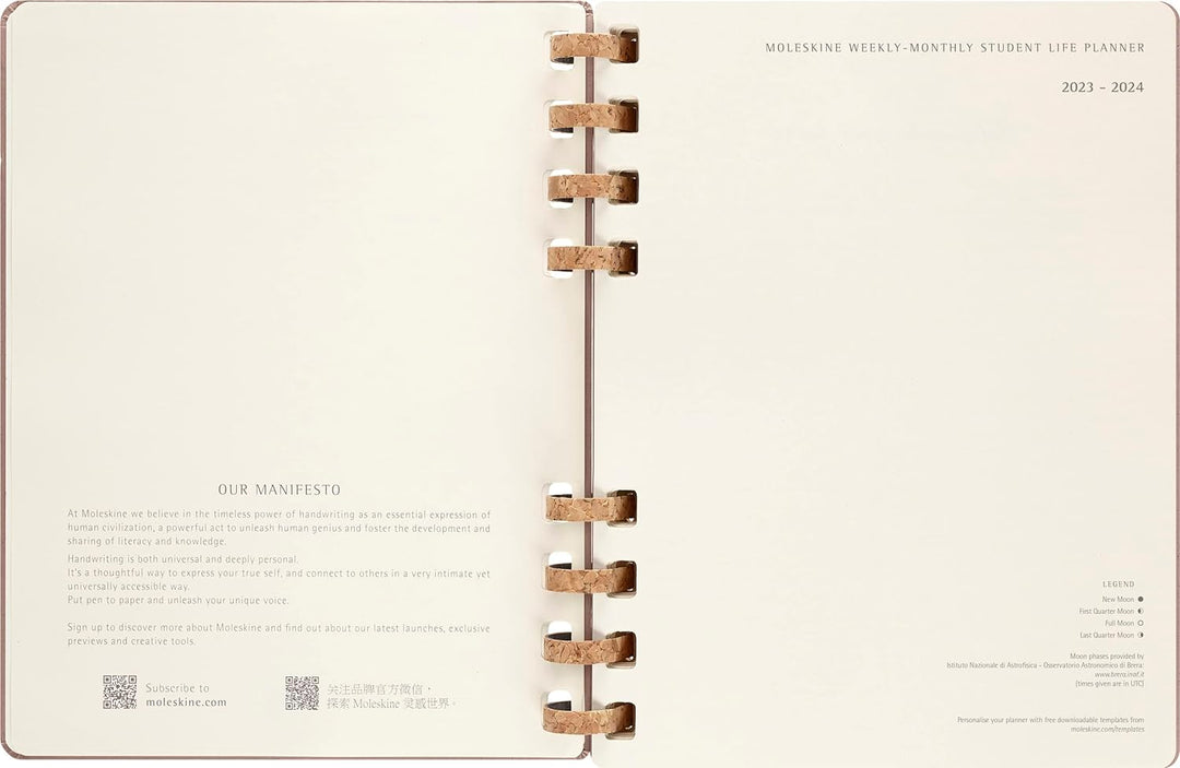 Moleskine Akademischer Monatsplaner 2023 -2024, 12-Monats-Wochen-und Monatsplanner, Universitätskale