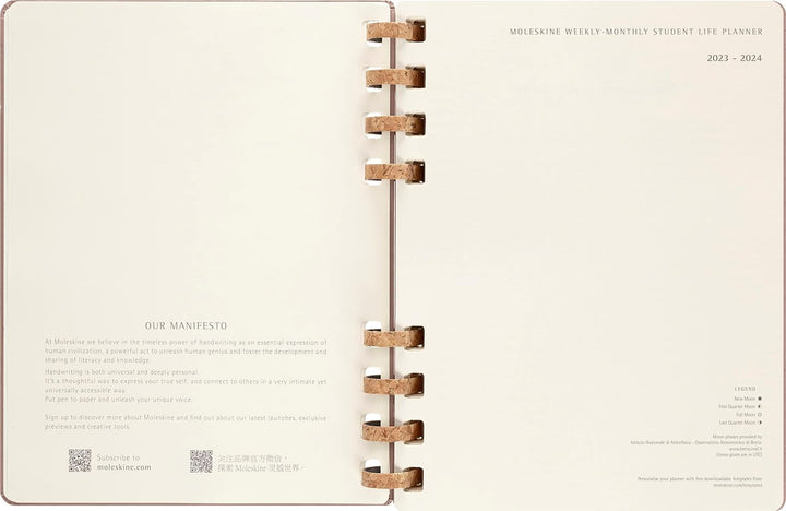 Moleskine Akademischer Monatsplaner 2023 -2024, 12-Monats-Wochen-und Monatsplanner, Universitätskale