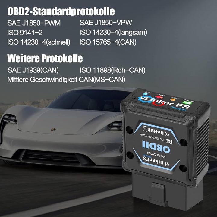 Vgate vLinker FS Bluetooth OBD2 Diagnostic Device OBD2 Bluetooth Adapter for iOS Android & Windows