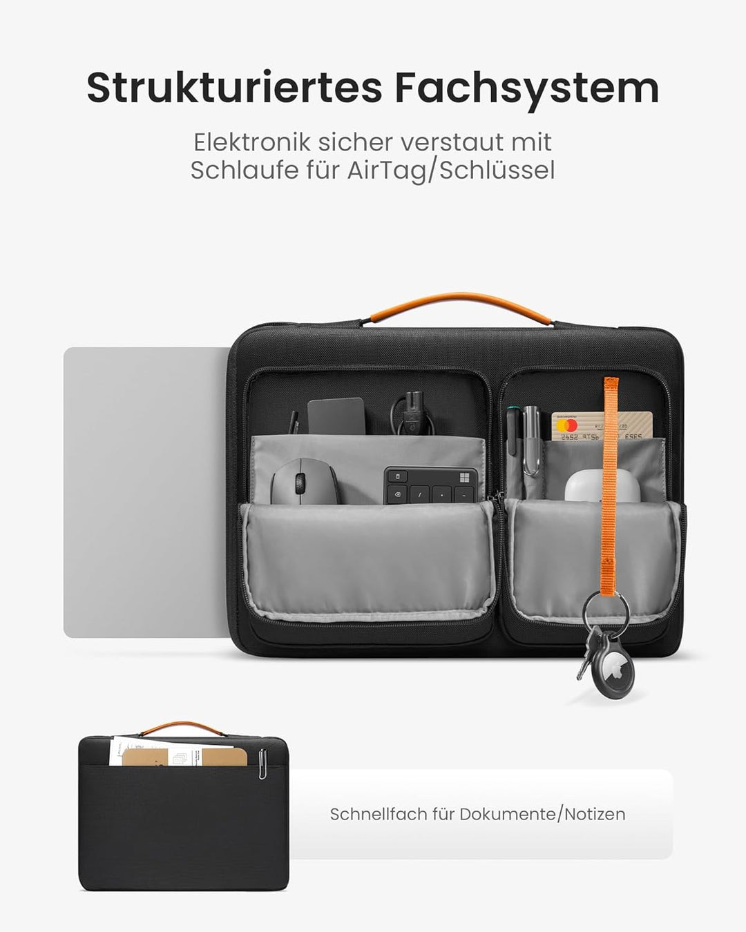 tomtoc 360° Tasche Hülle Kompatibel mit 15,6 Zoll Acer, ASUS, Dell, HP, Lenovo Laptop Notebook Chrom