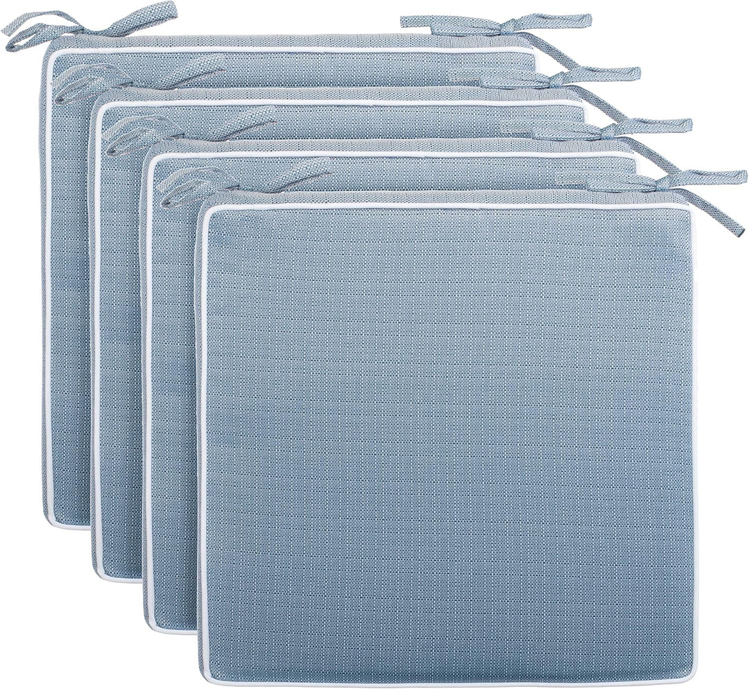 Brandsseller Outdoor Garten Sitzkissen Auflagen Kissen mit Paspel - strukturierte Leinenoptik- Schmu