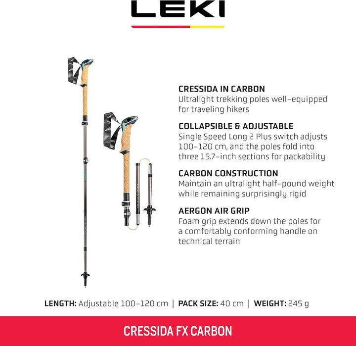 LEKI Cressida FX Carbon brownmetallic-mint-chocolate 100 - 120 cm, brownmetallic-mint-chocolate 100