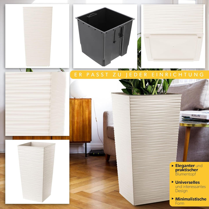 KADAX Blumentopf, Blumenkübel aus Kunststoff, Pflanzkübel für Blumen, Innen- und Aussenbereich, Gart