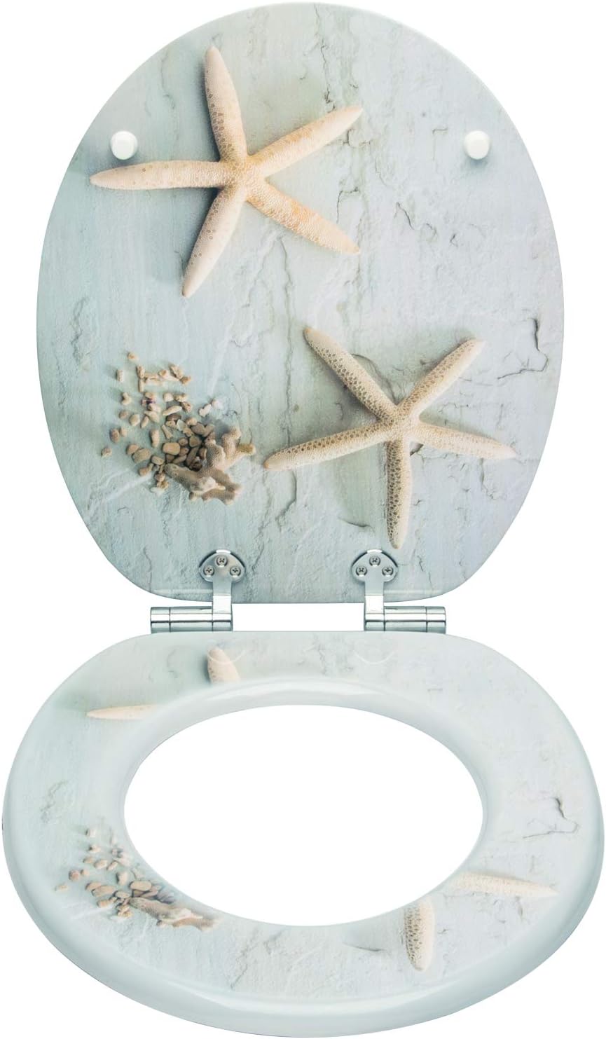 WOLTU #2 Premium WC-Sitz Toilettensitz mit Absenkautomatik, MDF Holzkern, Softclose Scharnier, Antib