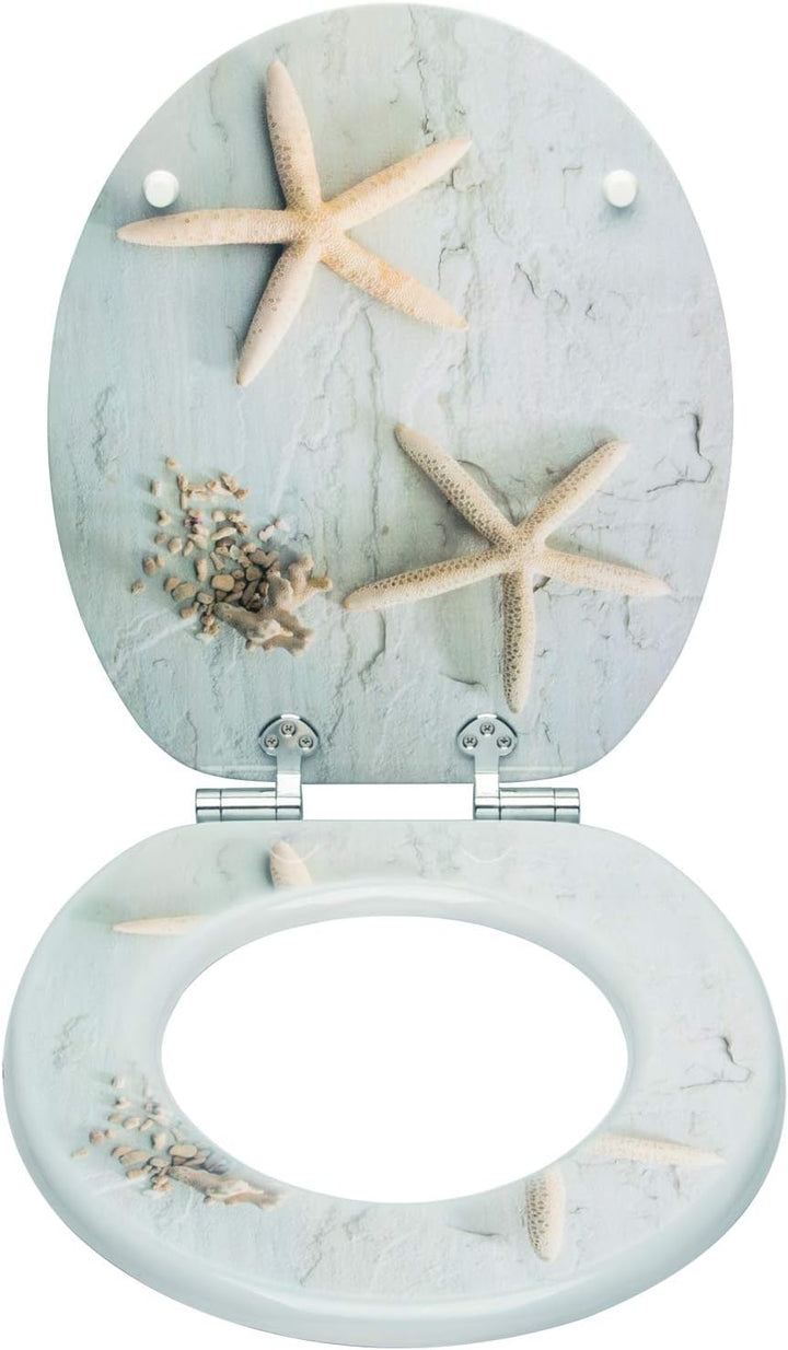 WOLTU #2 Premium WC-Sitz Toilettensitz mit Absenkautomatik, MDF Holzkern, Softclose Scharnier, Antib