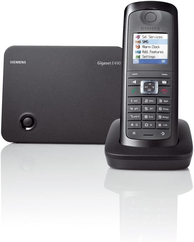 Gigaset E490 Dect-Schnurlostelefon, wasser und staubgeschützt (IP 54), schwarz/grau