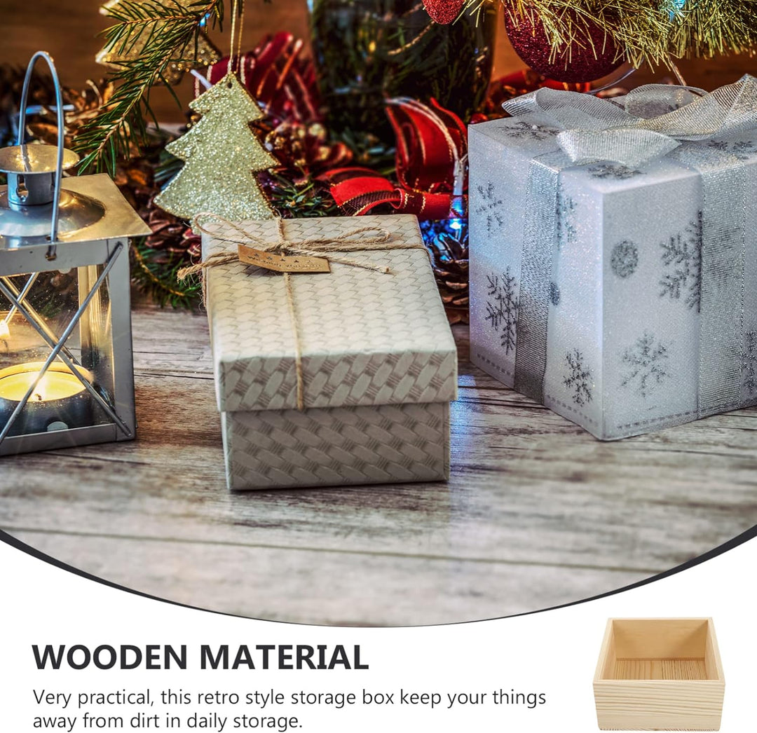 Rustikale Holzkisten, unbehandeltes Gehäuse: Holzkiste zum Basteln, Heimdekoration und Tafelaufsatz,