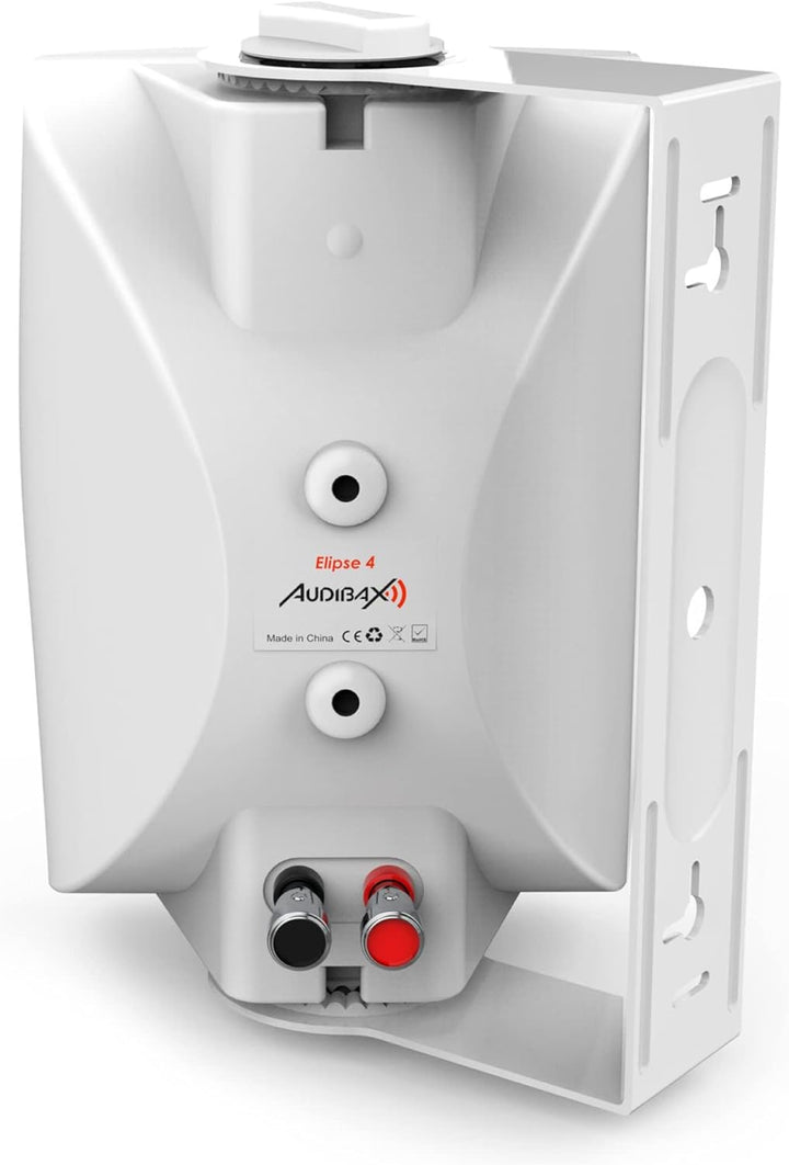 Audibax Elipse 4 Altavoces HiFi Estantería/Pared 2 Vías Con Soportes de Pared. Blancos Pareja